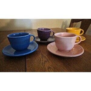 Fiesta Cups & Sanucers - Set Of 4 Excellent Condition. Post 1986 Colors